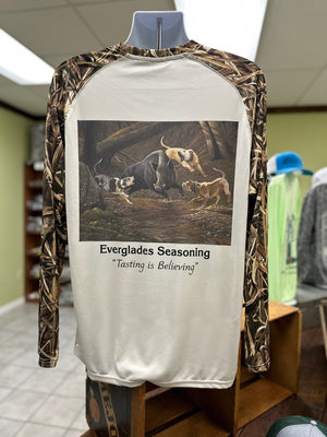 Everglades Sportswear Hog Hunting Camo Sleeves Fishing Shirt