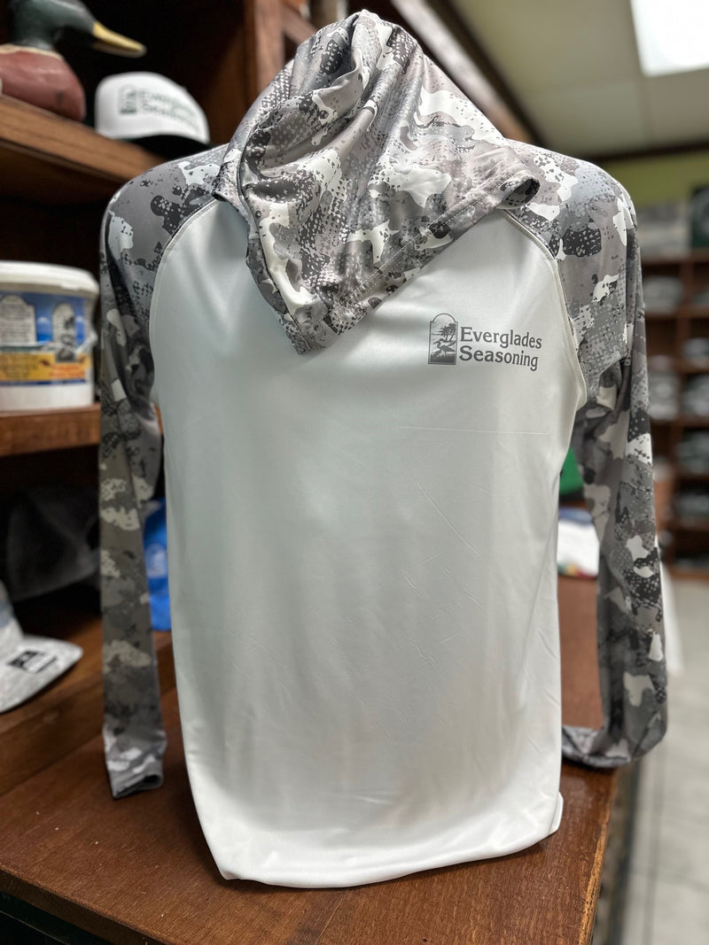 Everglades Sportswear Grey Camo with Hood Fishing Shirt